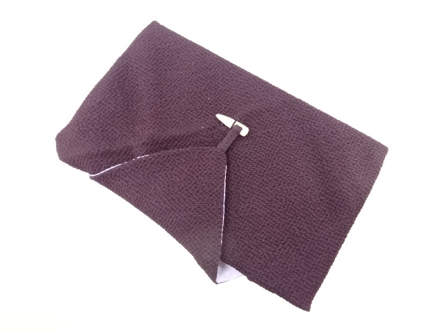 JAPANESE KIMONO / ANTIQUE FUKUSA WITH BOARD / SILK / CHIRIMEN